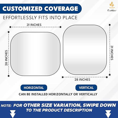 EcoNour 2 Piece Foldable Car Windshield Sun Shade, UV & Heat Protection